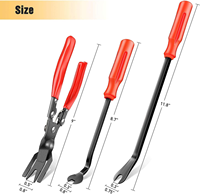 Kit de 3 pinces à clips et extracteurs de fixation - Kit de réparation combiné pour sellerie automobile avec sac de rangement pour panneaux de porte et tableau de bord de voiture