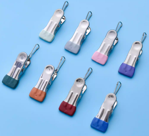 Lot de 10 pinces à linge avec anneaux antidérapants en acier inoxydable pour chaussettes, serviettes, sous-vêtements, gants, sacs de conservation alimentaire - Product Image 1