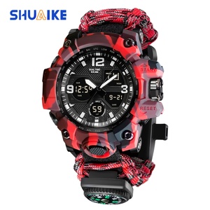 Outdoor Survival Watch Emergency Tactics Umbrella <b>Rope</b> Survival Watch and Compass Customized Logo Digital Sports Watch - Product Image 2