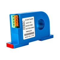 Pemancar arus AC/DC 4 sampai 20mA 0-100A 0-20A Hall Sensor arus 0 sampai 10V 0-5v RS485 Sensor arus 25mm transduser