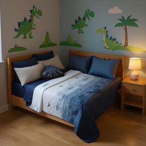 Ensemble de housse de couette double Vianney Dinosaur, 100% polyester, literie matelassée pour usage domestique - Product Image 2