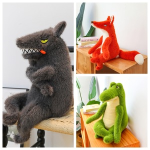 新款到货毛绒幽灵灰狼狐狸毛绒玩具可爱卡通动物毛绒形象富有表现力的眼睛软狐狸玩具娃娃 - Product Image 3