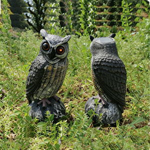 รูปปั้นนกฮูกจำลองสำหรับล่อสัตว์ น้ำหนักเบา ผลิตจากพลาสติก PE เป็นมิตรกับสิ่งแวดล้อม กันน้ำ สมจริง ไล่นกออก ยี่ห้อ DaQin สำหรับสวน - Product Image 5