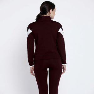 Women's Hooded Color Blocking <b>Tracksuit</b> Full Zipper Long Sleeve Sporty Fit With Side Pockets Autumn Wear - Product Image 2