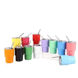 OEM/ODM Gobelet à liqueur blanc à double paroi de 3oz en acier inoxydable avec paille en métal - Product Image 1