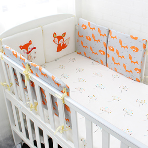 Réglable respirant petit renard motif imprimé Nouveau-Né crèche de bébé de lit tapis oreiller plaquettes ensemble - Product Image 1