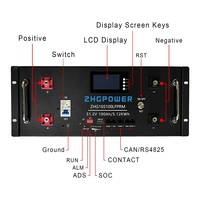 Batterie LiFePO4 48V 100Ah 51.2V 5.12kWh montée sur rack, BMS intelligent, compatible RS485 CAN avec système d'onduleur Deye Growatt