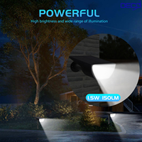 1.5W lumière solaire extérieure à LED à énergie solaire panneau solaire monocristallin de parc éclairage intelligent applique murale tout-en-un