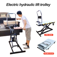 CMFO - Mesas Elevadoras Hidráulicas Portátiles de 300 kg y 500 kg, Carro Eléctrico Plegable con Batería, Acero, Tamaño de la Mesa 105x70 cm