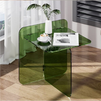 Table basse en acrylique vert pour la décoration de la maison, table d'appoint minimaliste pour le salon, design simple, meubles