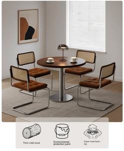 Oval <strong>Industrial</strong> Wind <strong>Design</strong> Stainless Steel Frame Solid Wood <strong>Top</strong> Commercial Restaurant Table Chair Combination for Cafe Dining - Product Image 2