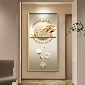 Décorations murales pour la maison lumière LED art mural lumineux en alliage d'aluminium luxe or nature morte image impression cristal porcelaine peinture - Product Image 6