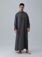AL HARAMAIN Robe de prière arabe pour homme - Douce, à manches longues, col montant, coupe ample, lavage à la main, nettoyage à sec professionnel, modeste et rapide