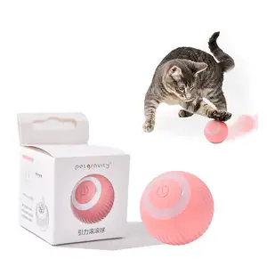 Electric Cat Toy Ball Automatic Rolling Ball Interactive Intelligent Cat Toy with USB Recharge For Cats