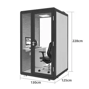 Fabrika kaynağı metal çerçeve ofis kabini ofis kabinleri bana yakın ses geçirmez müzik kutusu