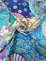 Op maat gemaakte zijden sjaal met retro bloemenprint, 100% moerbeizijde, vierkante sjaal, 65 cm |   Luxe zijden satijnen shawl voor dames, groothandel mode