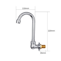 Robinet à commande au genou en laiton, eau chaude et froide, double température, 2 trous, à poser sur comptoir, pour cuisine et hôpital