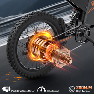 BOPZIN Q8 Long Range Mountain Dirt E Bike Big Power 60V 35AH Locomotive Fat Tire for Adults Q20 Moped Q20 - Product Image 4