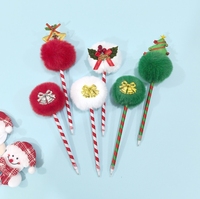 Stylo à bille en peluche de Noël, cloche d'arbre de Noël, étoile de Noël, stylo à bille de dessin animé, petit stylo cadeau de publicité de vacances