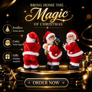 YOULAI Père Noël Mignon Jouet en Peluche Électrique Musical Chantant 35cm Neuf d'Usine Noël Dansant et Dansant sur la <span class=keywords><strong>Musique</strong></span> avec les Hanches qui Saillissent - Product Image 4