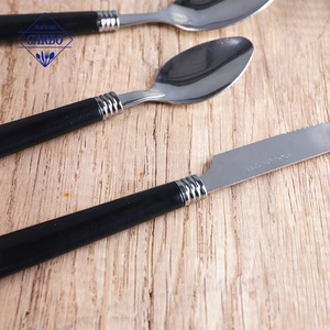 Plastic Handle Cutlery Stainless Steel Flatware Knife <strong>Kork</strong> Spoon <strong>Set</strong> for Home and Restaurant Cheap 410 Stainless Steel Flatware - Product Image 2