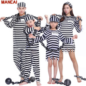 Disfraz <span class=keywords><strong>de</strong></span> prisionero a rayas para niños, disfraz <span class=keywords><strong>de</strong></span> prisionero zombi + cadenas para niños, disfraz clásico <span class=keywords><strong>de</strong></span> Halloween - Product Image 1