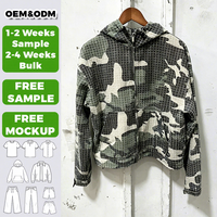 Veste à capuche zippée en coton camouflage ripstop tissé en polyester et coton pour homme – Collection Hiver