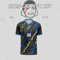 Maillot de football du FC Marseille 2025-26 personnalisé unisexe grande taille de haute qualité avec logo sur mesure, manches courtes d'été