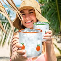 Hittebestendige transparante fruitglazen 14 oz vaatwasserbestendig sap/wijn/cocktailglazen aardbei citroen kers sinaasappel steelloos