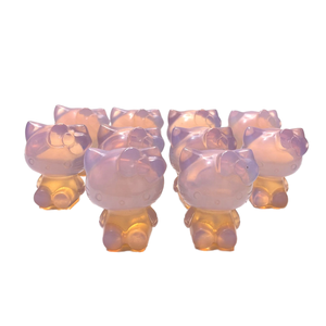 Bán buôn tinh thể tự nhiên khắc màu hồng OPAL Hello Kitty thiết kế để chữa bệnh hàng thủ công dân gian và các mảnh trang trí pha lê khác - Product Image 1