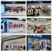 Exhibidor de Ropa de Acero Inoxidable Dorado para Tienda de Diseño, Estantes de Exhibición para Ropa de Hombre, Mujer y Niño para Boutique