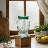 Offre Spéciale : Mug en Verre Transparent en Forme de Poisson avec Écailles en Relief, Récipient Réutilisable pour Boissons Froides, Décoration et Rangement pour la Maison et la Cuisine