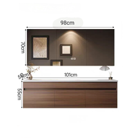 Meuble de salle de bain mural en bois de luxe classique artistique italien, design haut de gamme, double vasque