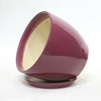 Ensemble de pots de fleurs en céramique, couleur prune glacée, style moderne minimaliste, écologiques, pour plantes d'intérieur/extérieur, pour la maison et le jardin