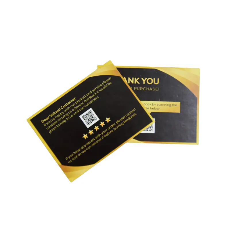 Custom Thank You Cards Printing Personalized QR Code Thank You Cards Two Sides Cards Color Printing Eco-friendly Customized CMYK