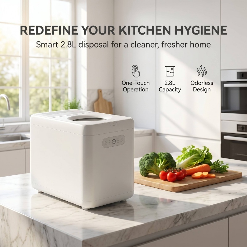 Wholesale 2.8L Odor-Free Smart Electric Kitchen Composter Household Food Waste Recycler Detachable Deodor Filter