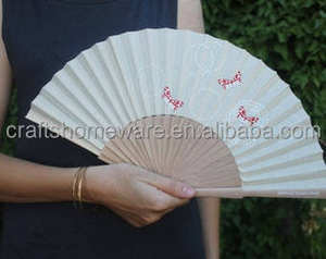 Ventiladores Plegables Portátiles de Madera y Tela de 23 cm, Directo de Fábrica, con Logotipo Personalizado, Regalo Promocional Publicitario - Product Image 5