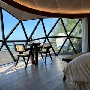 Prefab เต็นท์โดมแก้วแบบมีโครงเหล็กขนาดเล็กสำหรับโรงแรมเต็นท์สำหรับวันหยุดพักผ่อน - Product Image 4