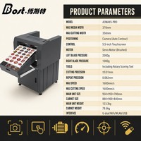 Machine de découpe d'étiquettes semi-automatique à servomoteur A3MAX5-PRO 370 mm avec caméra de contour, rainurage rotatif 1600 mm/s, 220 V, Wi-Fi, pour le bois