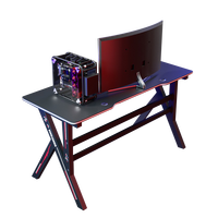 G2 Pro Gamer Table LED Caractéristique Ergonomique Cadre en acier MDF épais Pieds antidérapants pour équipement lourd Bord incurvé moderne