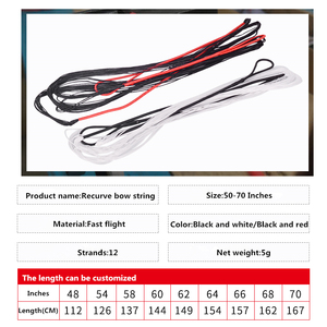 Bắn cung cung cung chuỗi thay thế truyền thống recurve nỏ handmade 12 sợi 48-70 inch flemish Xoắn nhanh chuyến bay bowstring - Product Image 4