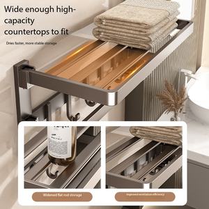 Estante para Toallas de Baño <span class=keywords><strong>Sin</strong></span> Taladrar; Porta Toallas de Baño Integrado para Baño, <span class=keywords><strong>Ducha</strong></span>, Aseo - Product Image 4