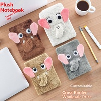 Carnet en peluche de bonne qualité, carnet de souvenirs d'attractions touristiques, carnet A5, éléphant aux grands yeux