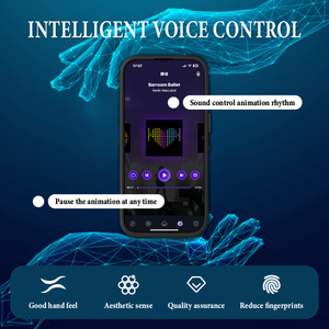 Custodia per telefono con luce LED, controllo tramite app, display LED lampeggiante per chiamate, cover in <span class=keywords><strong>PC</strong></span> fai-da-te, quattro modelli, per iPhone 14, 15, 16, 17 Pro Max - Product Image 5