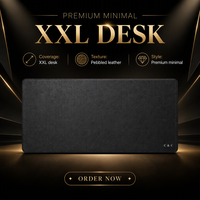 Tapis de souris de jeu en cuir noir XXL, tapis de bureau rectangulaire, grand tapis de souris pour configuration PC