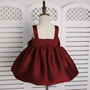 Abito da principessa <span class=keywords><strong>rosso</strong></span> da ragazza con disegno floreale 3D senza maniche abito gonfio per la festa di compleanno della ragazza dei fiori natale - Product Image 6