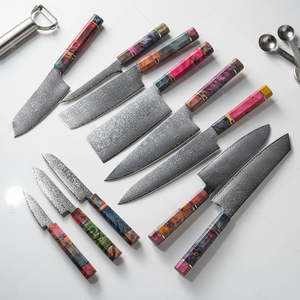 Juego de Cuchillos de Cocina Profesionales KEENHOPE de 11 Piezas, Acero Damasco Japonés, Núcleo VG10, Mango Octagonal de Madera de Arce Estabilizada - Product Image 1