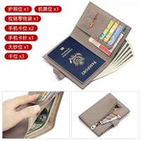 Set de Etiqueta de Equipaje y Porta Pasaportes de Cuero PU Vintage con Cierre de Botón, Caja de Embalaje para Regalo de Padrino de Boda o Dama de Honor, Personalizado para Viajes