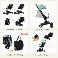 Poussette de luxe légère et pliable pour bébé, idéale pour les voyages en avion, avec sac de transport