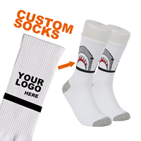 Chaussettes personnalisées à échantillon rapide, 100 % coton, antibactériennes, imprimées par sublimation, motif tricoté dessin animé, confortables pour le printemps